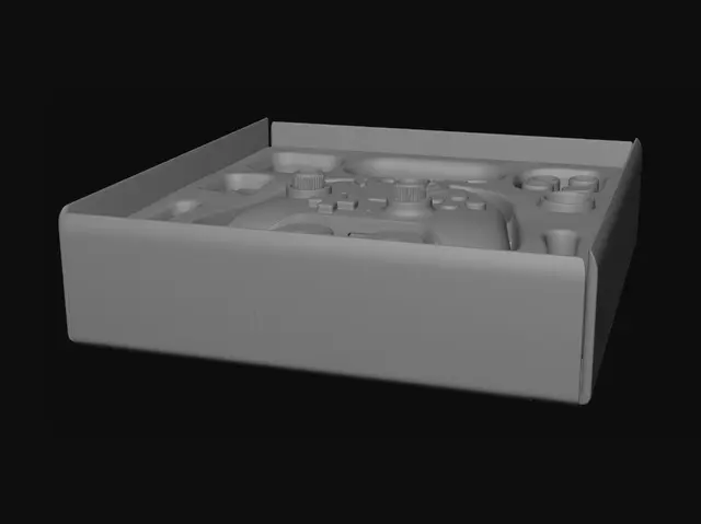 3D model for White Controller in Foam Packaging