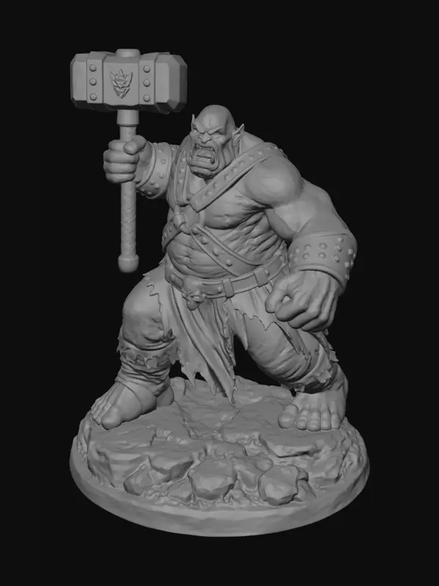 3D model for Orc Warlord with Massive Hammer