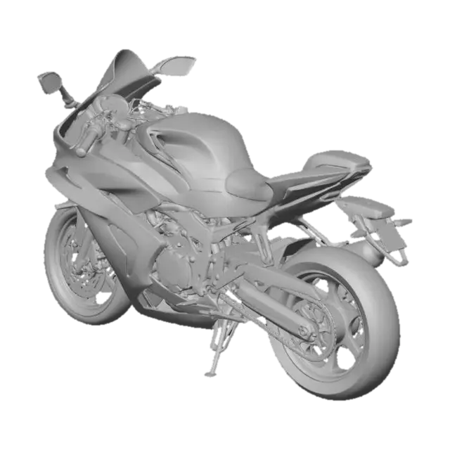 3D model for Crimson Sportbike on a Scenic Road