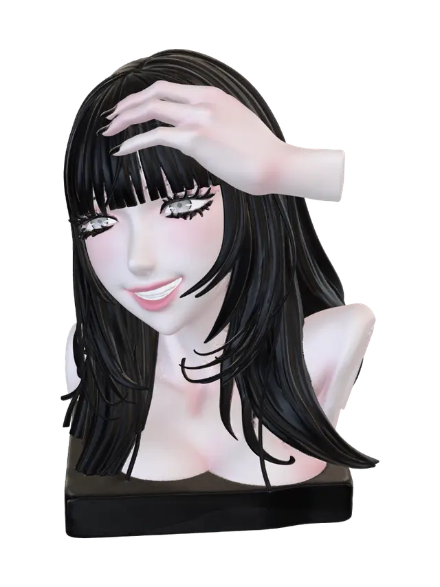 Obsidian Smile - Facialexpression 3D model, vytvořený pomocí AI