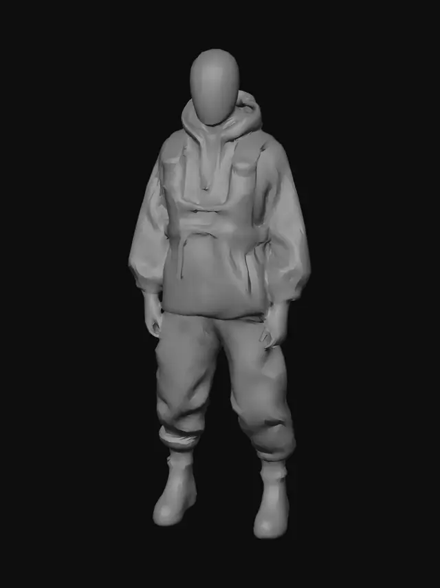 3D model for Neon Orange Climbing Outfit