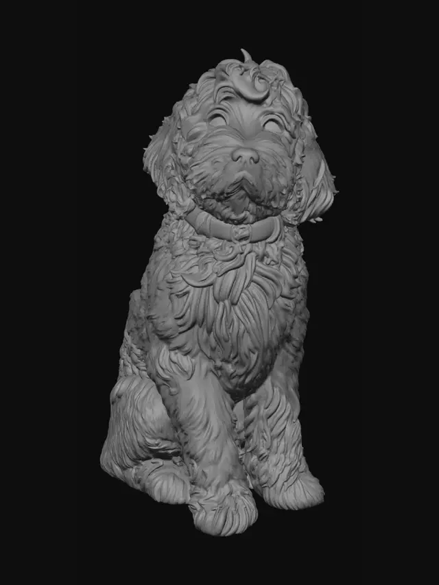 3D model for Curious Pup in a Modern Living Room