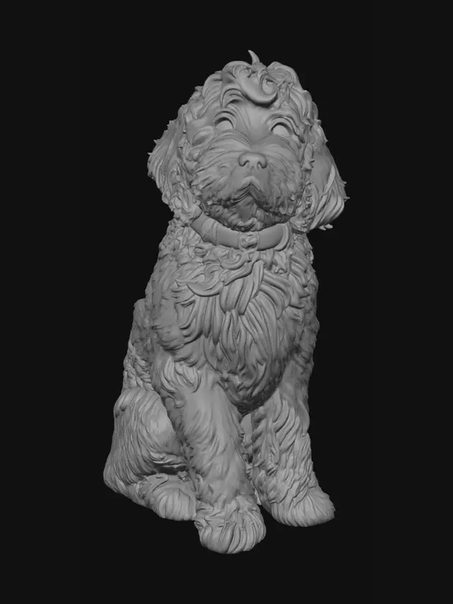 3D model for Curious Pup in a Modern Living Room