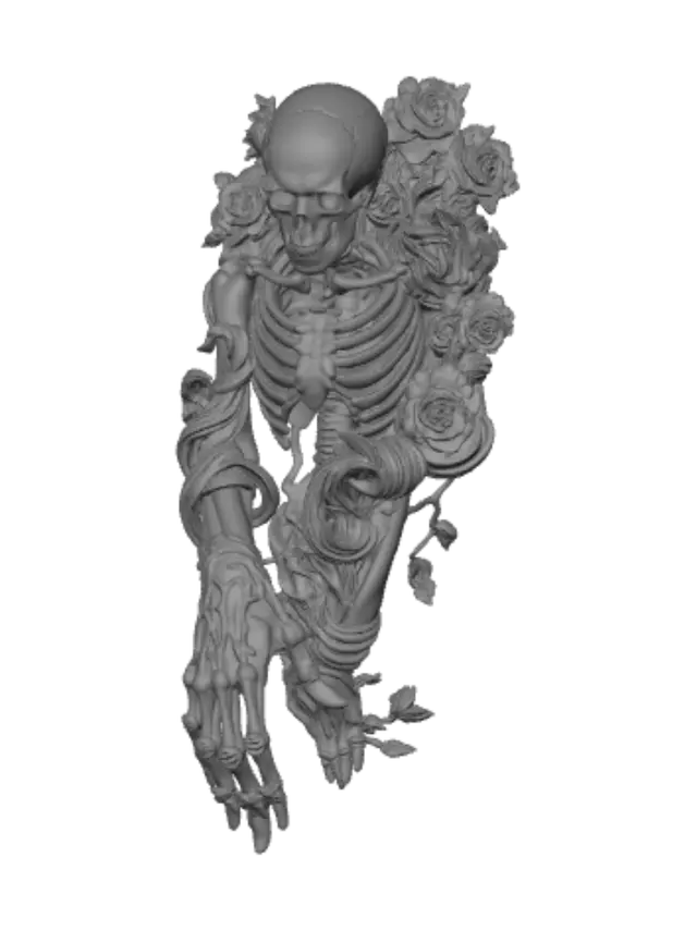 3D model for Skeleton in a Garden of Roses