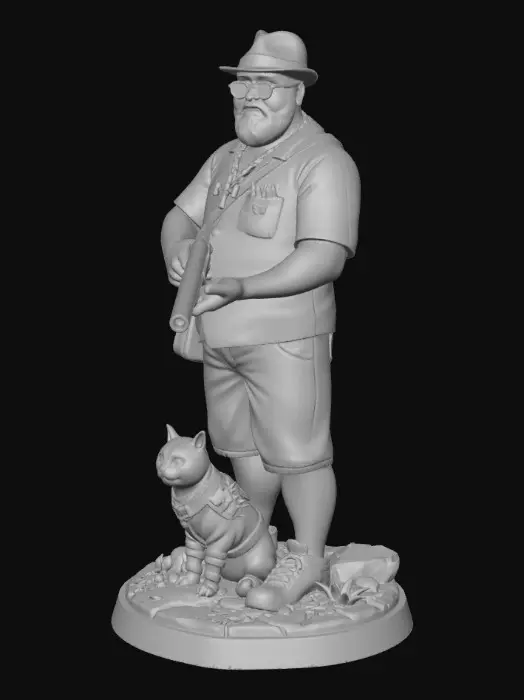 3D model for Tropical Cowboy with Armored Cat