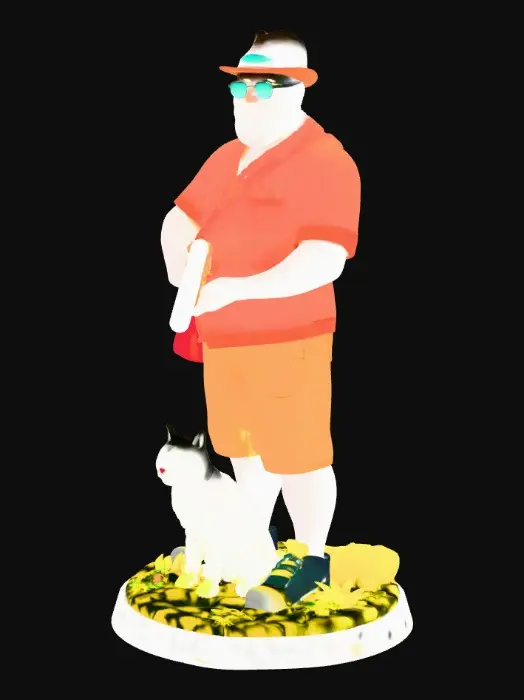 3D model for Tropical Cowboy with Armored Cat