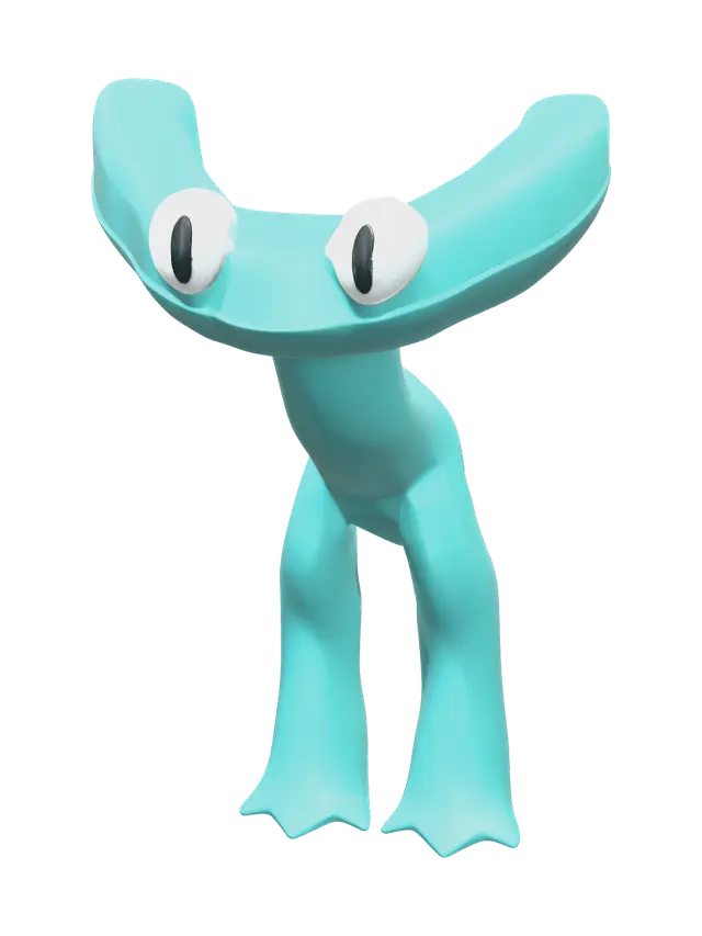 3D model for Realistic Rainbow Friends Cyan