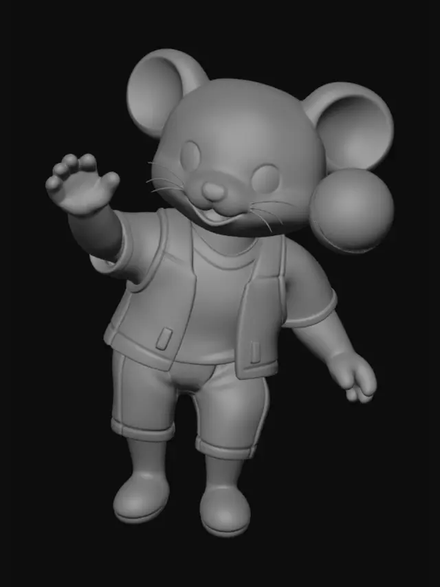 3D model for Waving Mouse in a Daisy Field