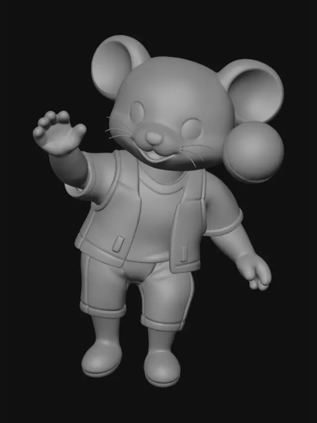 3D model for Waving Mouse in a Daisy Field