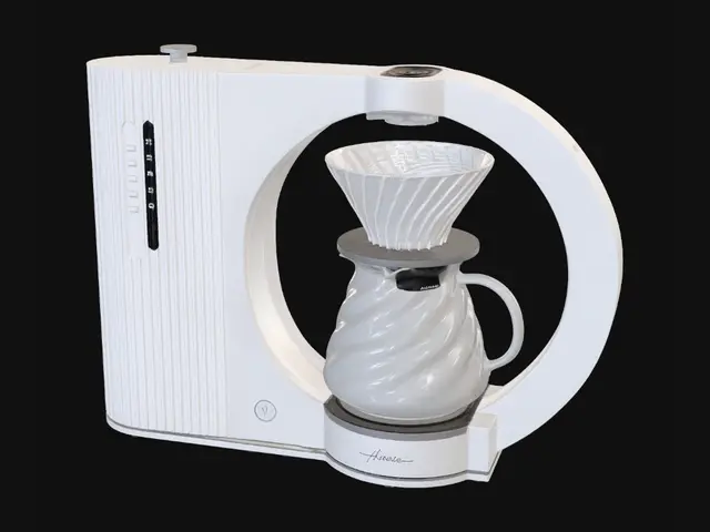 3D model for White Circular Ring Coffee Maker with Glass Carafe