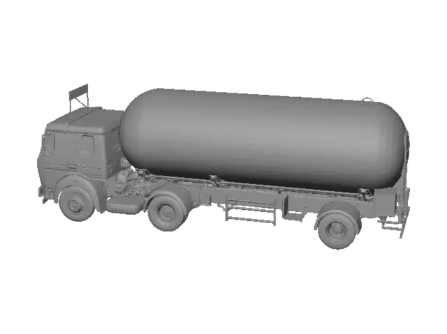 3D model for Propylene Gas Tanker on a Busy Indian Street