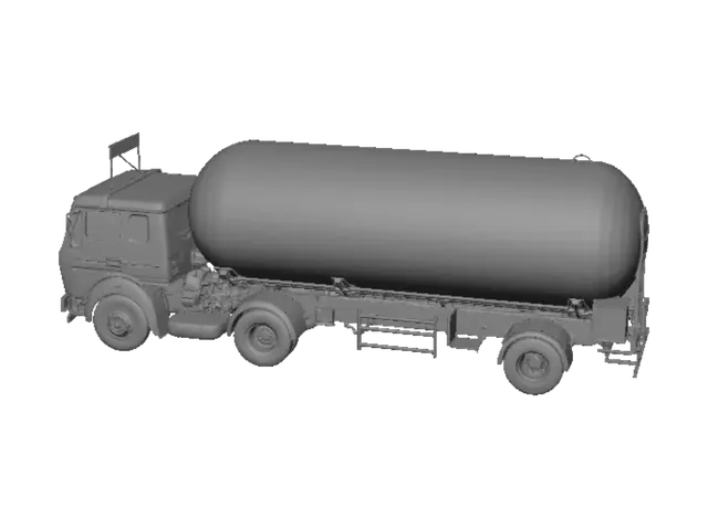 3D model for Propylene Gas Tanker on a Busy Indian Street