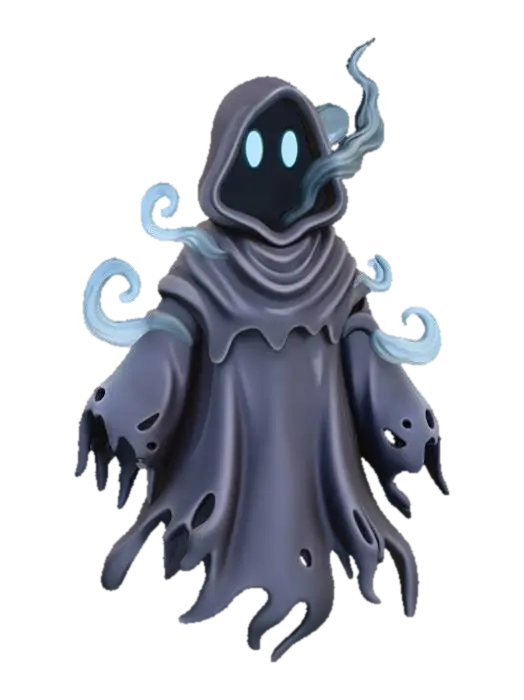 Spectral Wraith - Haunting 3D model, vytvořený pomocí AI