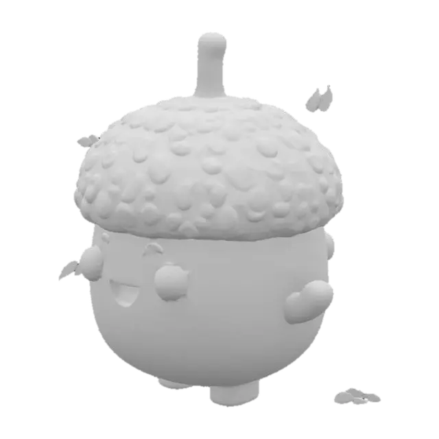3D model for cute acorn