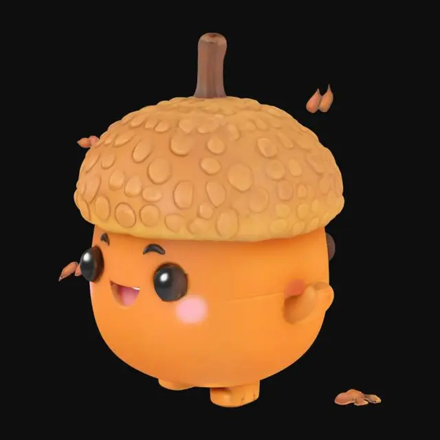 3D model for cute acorn