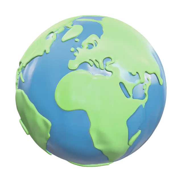 Realistic Cartoon Earth 3D model, vytvořený pomocí AI