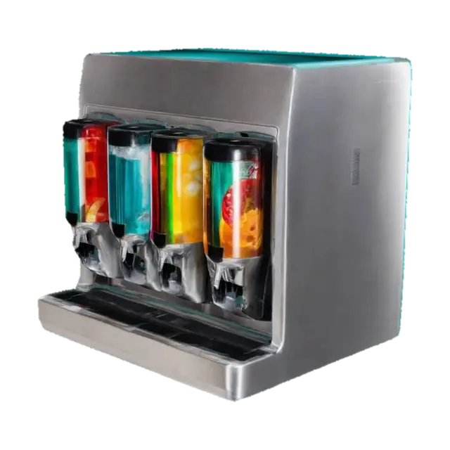 fast food machine soda dispenser soda flavors 3D model, vytvořený pomocí AI
