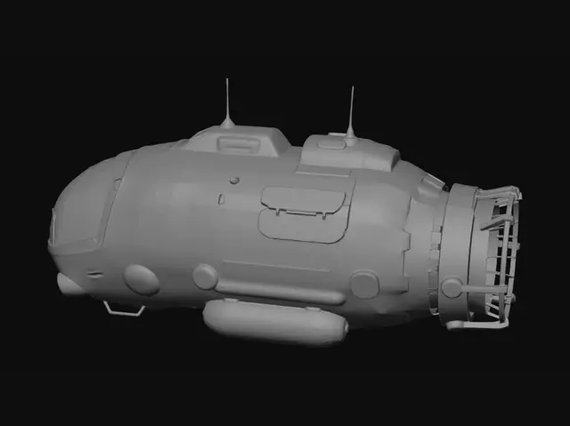 3D model for Sci-Fi Submarine Concept Design Sheet