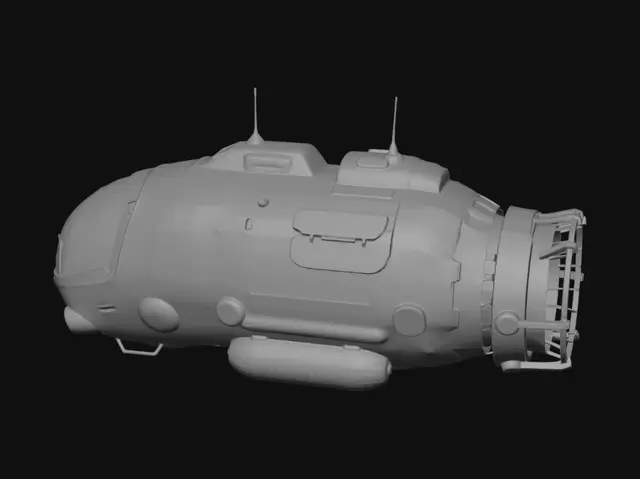 3D model for Sci-Fi Submarine Concept Design Sheet