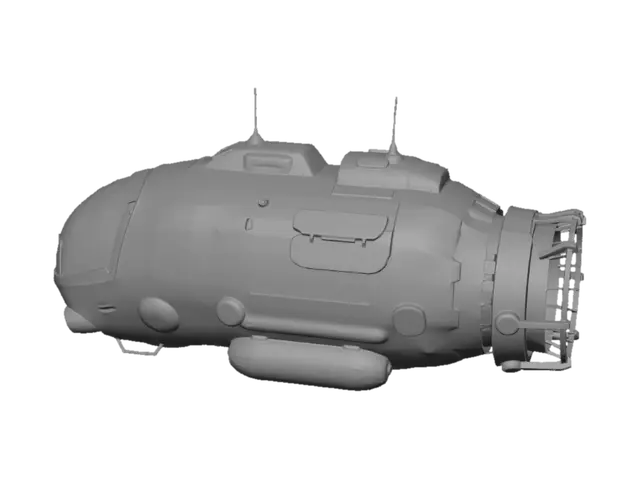 3D model for Sci-Fi Submarine Concept Design Sheet