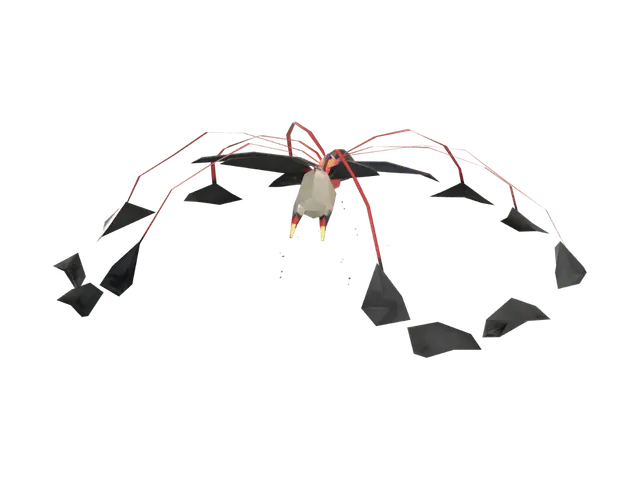 Purple Night Spider - 2d 3D model, vytvořený pomocí AI