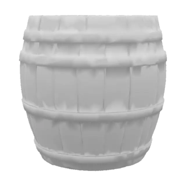 3D model for Make a wooden barrel with high surface detail.