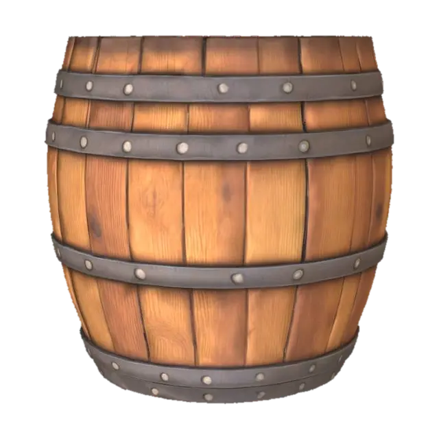 3D model for Make a wooden barrel with high surface detail.