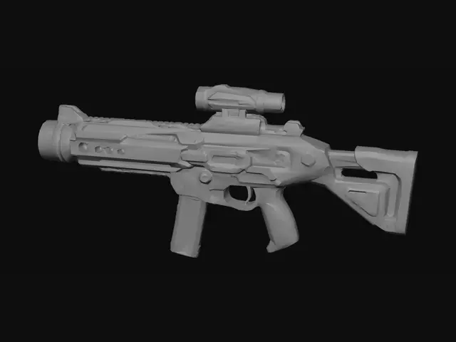3D model for Create a highly detailed sci fiction pulse rifle. Unreal Engine. Game Ready