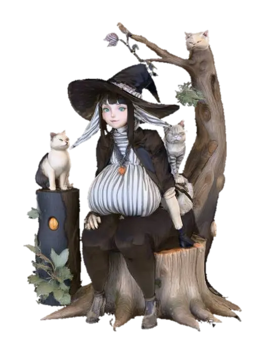 The Witch's Companions, #Halloween2025# - Elves 3D model, vytvořený pomocí AI