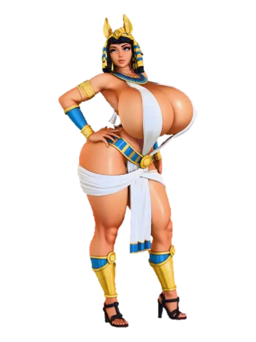 Egyptian Warrior Goddess - Busty 3D model, vytvořený pomocí AI