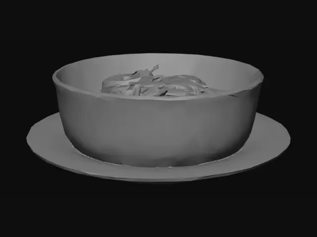3D model for Shredded Chicken Soup with Egg and Lime
