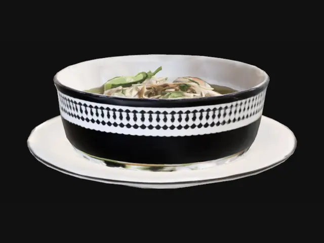 3D model for Shredded Chicken Soup with Egg and Lime