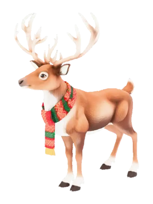 Festive Reindeer - Chrismas 3D model, vytvořený pomocí AI