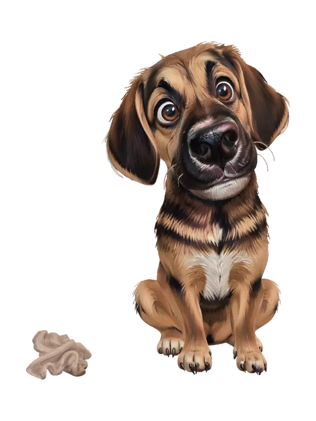 Curious Canine - Mutt 3D model, vytvořený pomocí AI