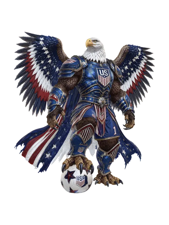 Star-Spangled Warrior Eagle - America 3D model, vytvořený pomocí AI