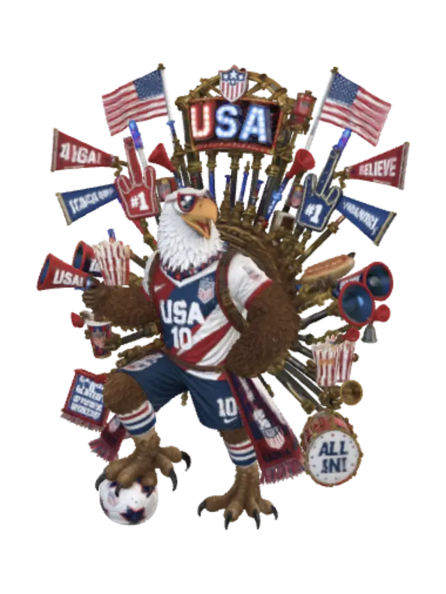 All In USA - America 3D model, vytvořený pomocí AI