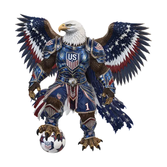 Star-Spangled Warrior Eagle - America 3D model, vytvořený pomocí AI