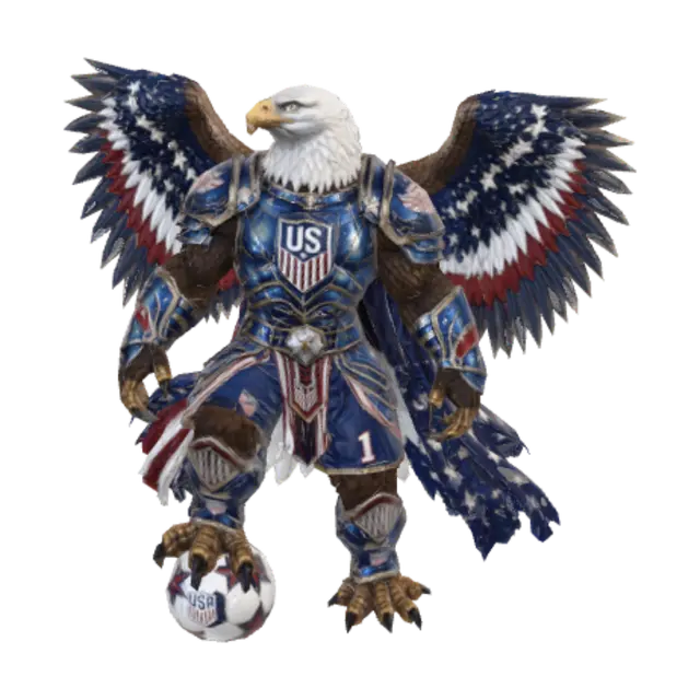 Star-Spangled Warrior Eagle - America 3D model, vytvořený pomocí AI