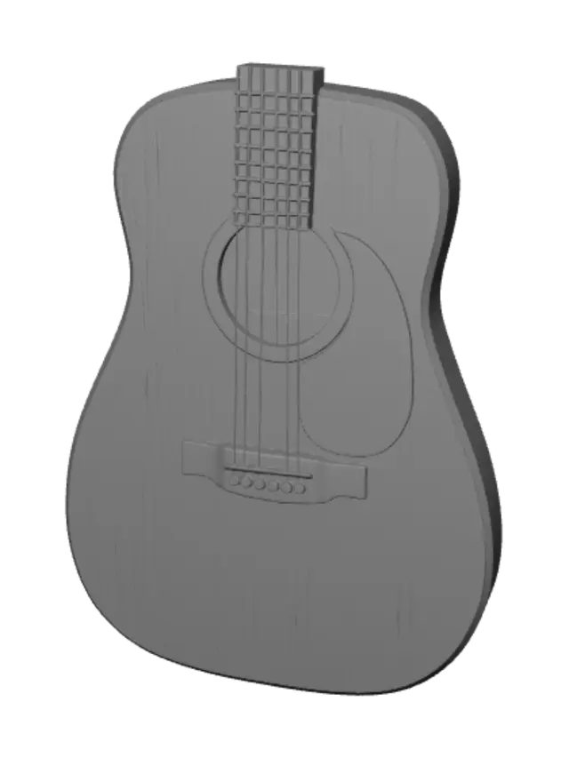 3D model for Golden Acoustic Guitar