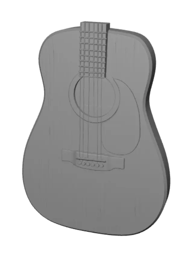 3D model for Golden Acoustic Guitar