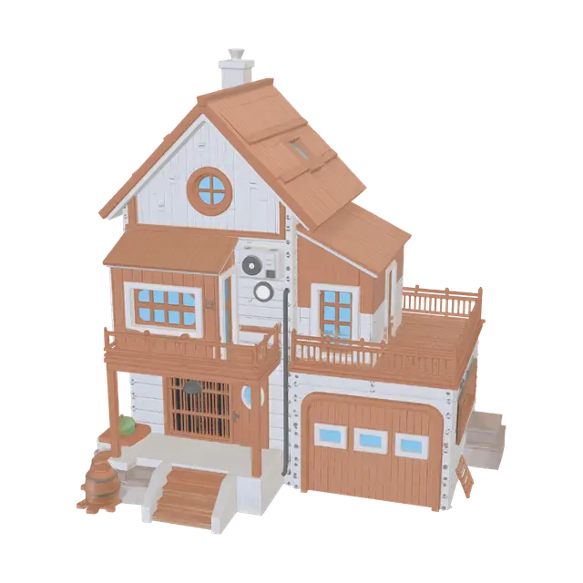 3D model for Orange Timber House