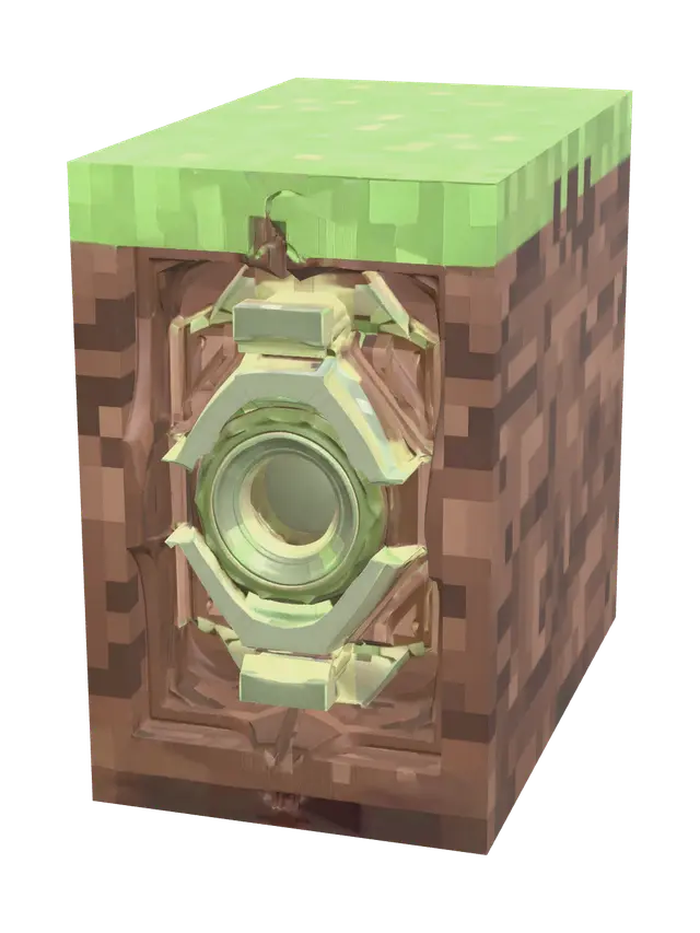 3D model for Realistic Grass Block Minecraft