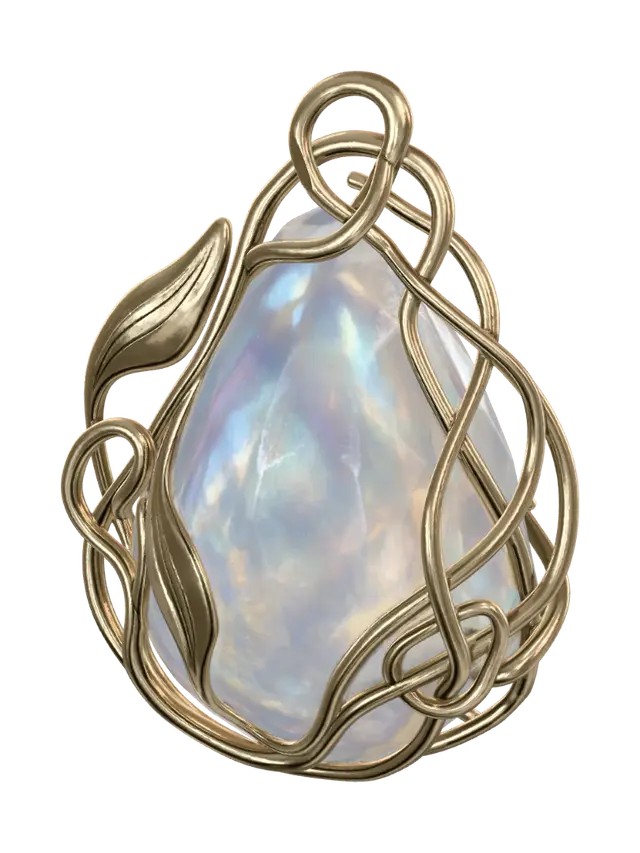 3D model for Golden Lattice Opal Pendant