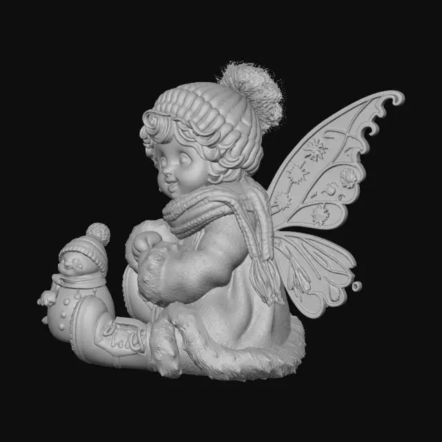 3D model for Snowflake Fairy Snowman 4