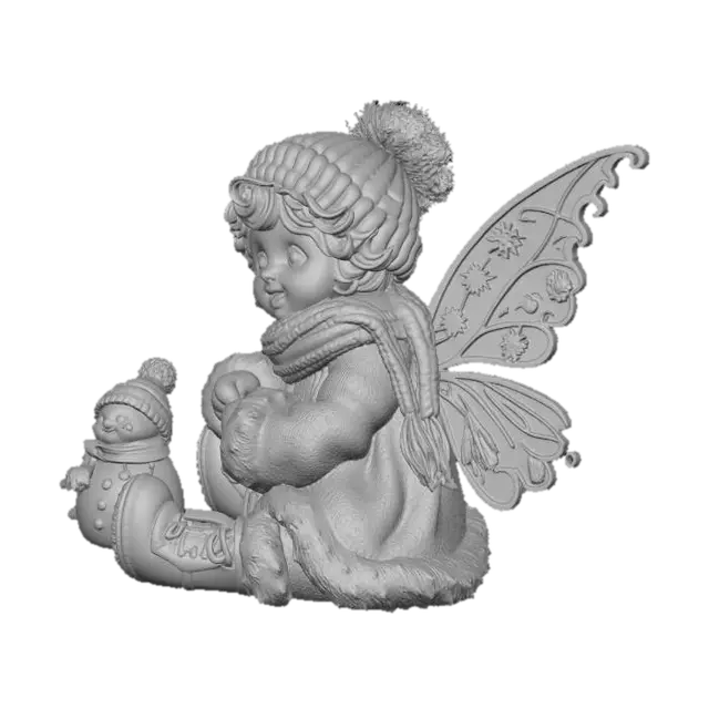 3D model for Snowflake Fairy Snowman 4