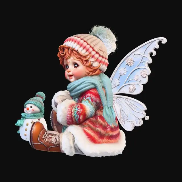 3D model for Snowflake Fairy Snowman 4