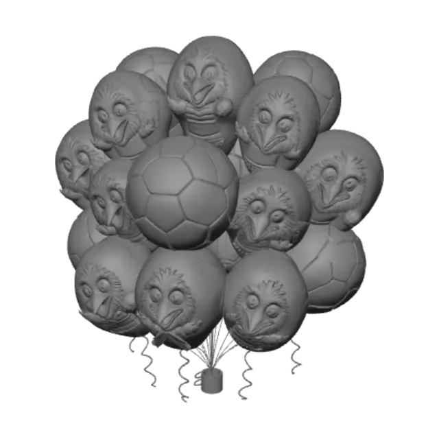 3D model for Soccer Ball Chick Balloon Bouquet