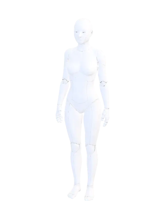 Misha - Female Android - Anatomical 3D model, vytvořený pomocí AI