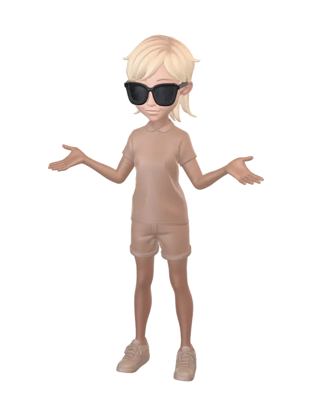 Cartoon Girl - Aviator 3D model, vytvořený pomocí AI