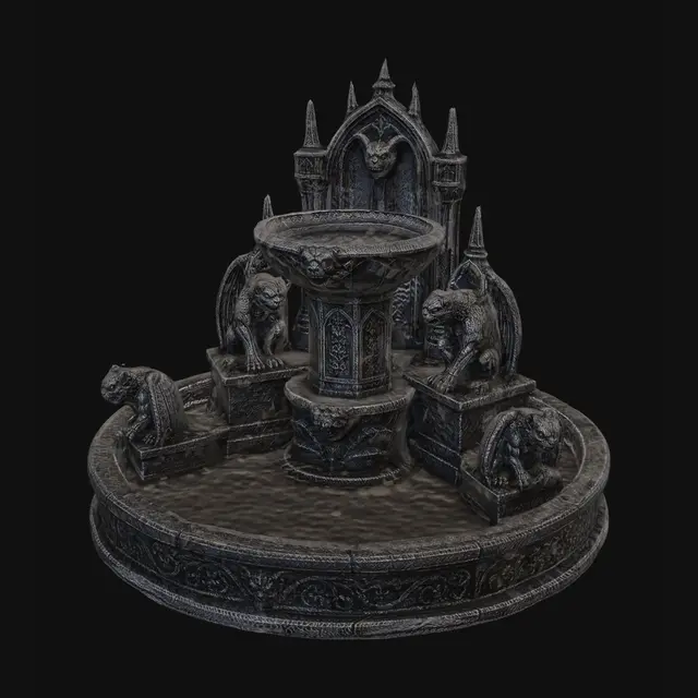 3D model for Obsidian Gargoyle Fountain